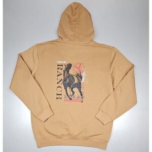 Yellowstone Dutton Ranch Hoodie Mens Large. Horse USA Tan Sweatshirt TV Show‎